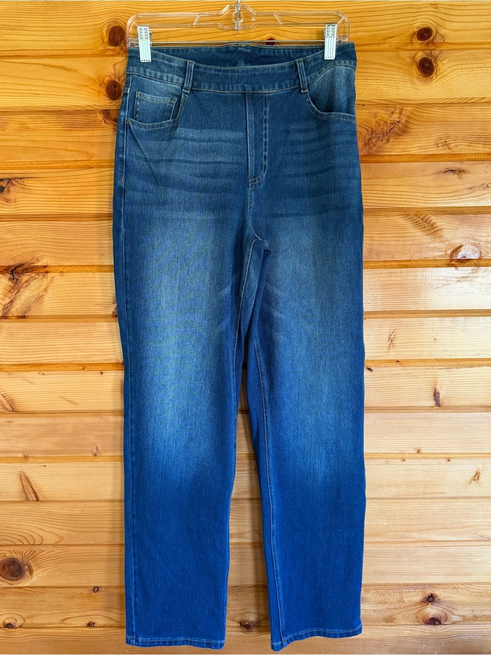 HALARA Women's Straight Leg Jeans in Dark Blue Wash